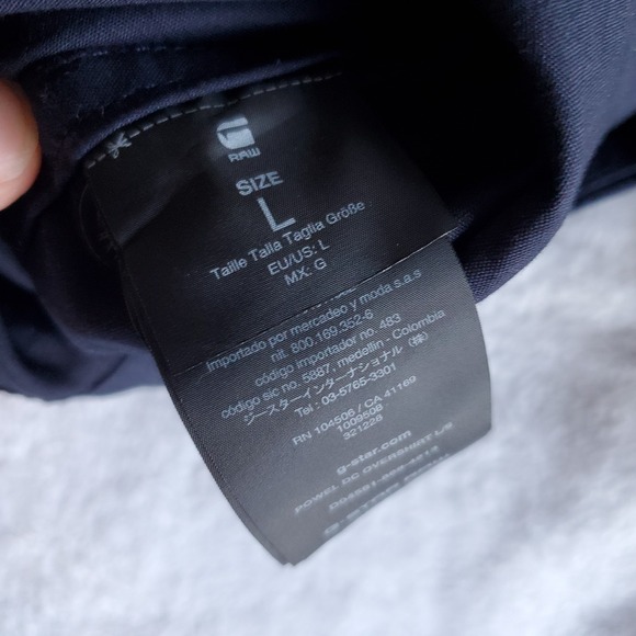 G Star Raw Jacket Mens Large Black/Blue Full Zip Lightweight Powel DC Overshirt - Picture 7 of 11
